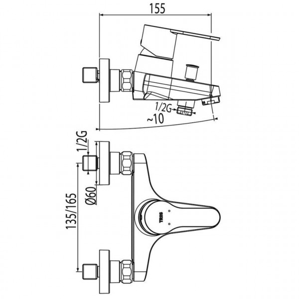 Змішувач для ванни TRES BM 139170 (000004318)