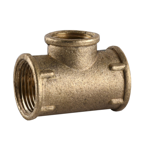 Трійник редукційний латунний 3/4″ВР х 1/2″ВР х 3/4″ВР ливарний 212Б (000016370)