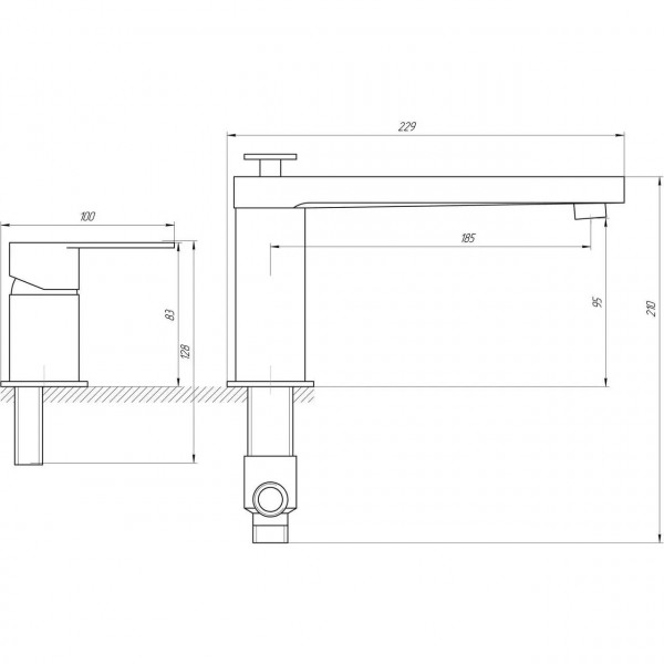 Смеситель для ванны TOPAZ BARTS TB 07111-H36 (000015836)