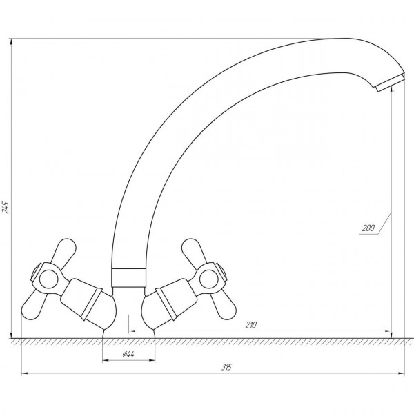 Смеситель для кухни Globus Lux GB-SHARM-0104-08-WH (000012186)