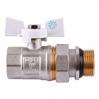 Кран кульовий з американкою Q PROFESSIONAL QP003 PN40 1″ антипротікання, Білий метелик (000014414)