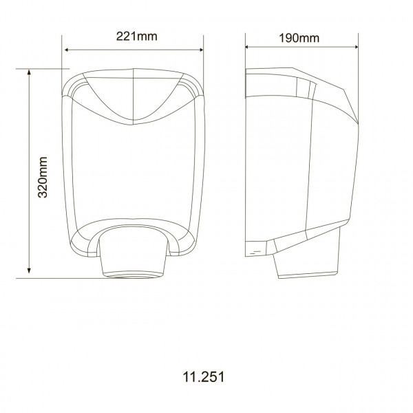 Сушарка для рук HOTEC 11.252.B (000023802)