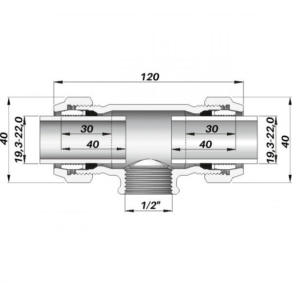 З'єднання зажимне трійник Gebo QТ 1/2″ (000002340)