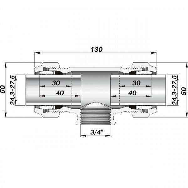 З'єднання зажимне трійник Gebo QТ 3/4″ (000002358)