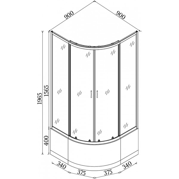 Душевая кабина BRAVO WARTA 90WT (000023019)