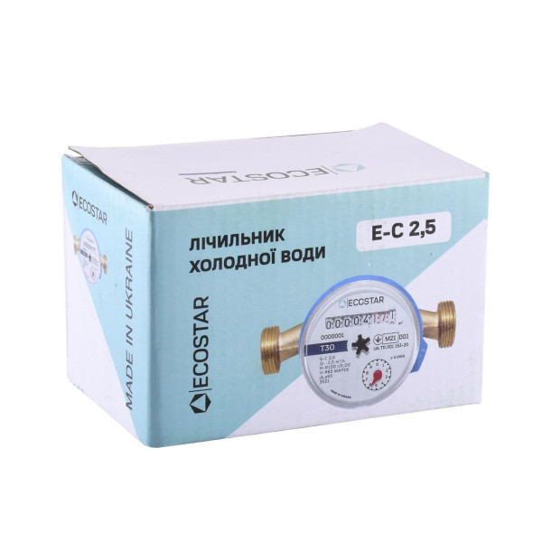 Счетчик холодной воды ECOSTAR DN15 1/2″ без штуцера L110 E-C 2,5 (000023020)