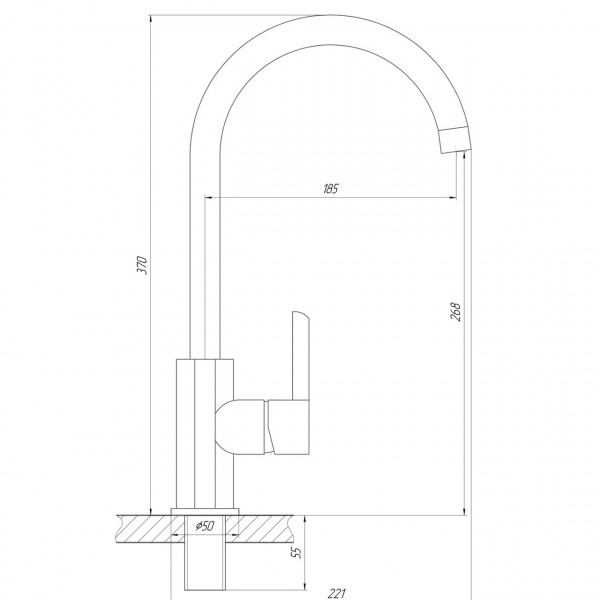 Смеситель для кухни DOMINO PRESTIGE DPS-203S (000022590)