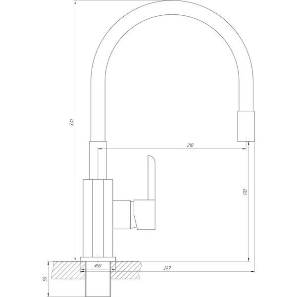 Смеситель для кухни DOMINO PRESTIGE DPS-203SLR-GREY (000022593)