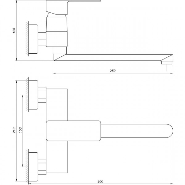 Смеситель для кухни со стены DOMINO MALIBU DMM-104 (000022576)