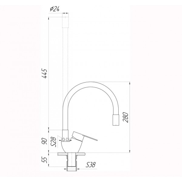 Змішувач для кухні Globus Lux MAIN SM-203SB (000023002)