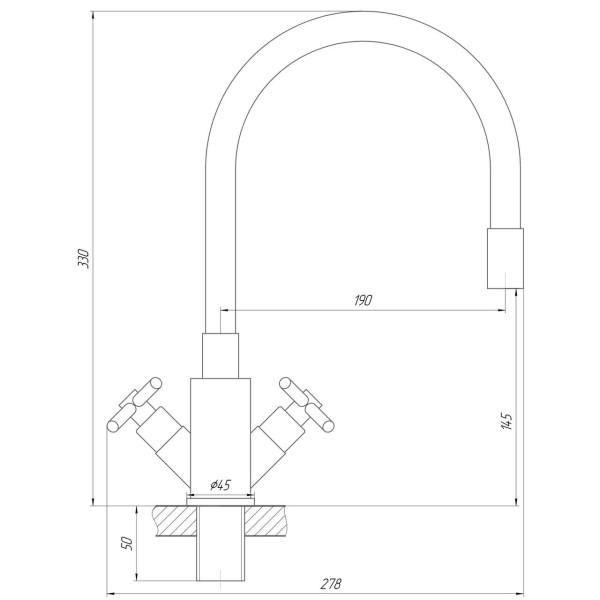 Смеситель для кухни Globus Lux DUKAT SD4-203SB (000023001)