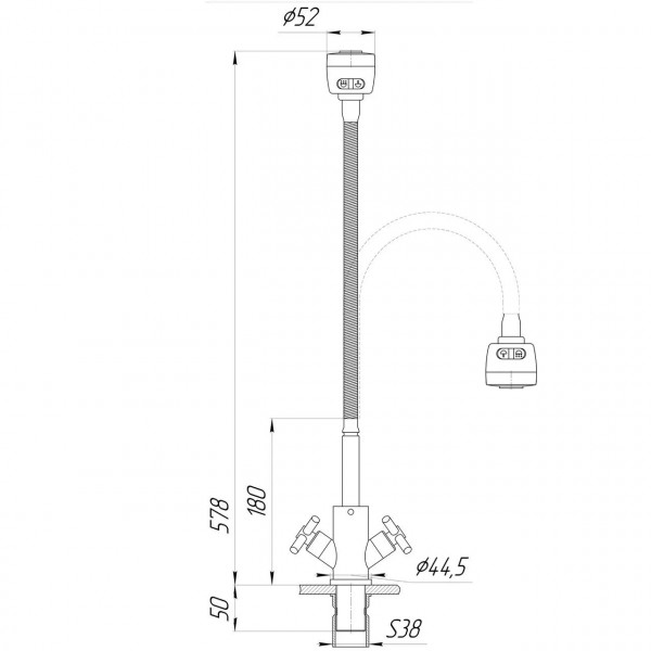 Змішувач для кухні Globus Lux DUKAT SD4-G203S (000023163)