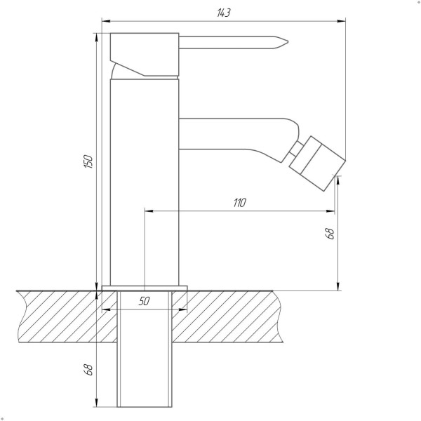 Смеситель для биде TOPAZ CORSICA TC 16601-H48 (000022532)