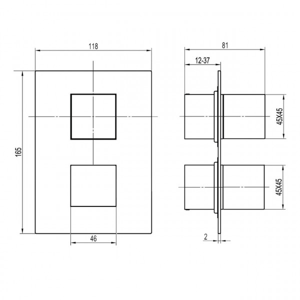 Смеситель для душа встроенный TOPAZ ODISS TO 08117-L03-TT (000022254)