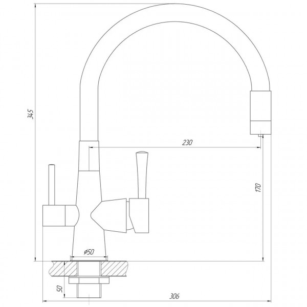 Смеситель для кухни под осмос Globus Lux LAZER GLLR-0903-00 (000022993)