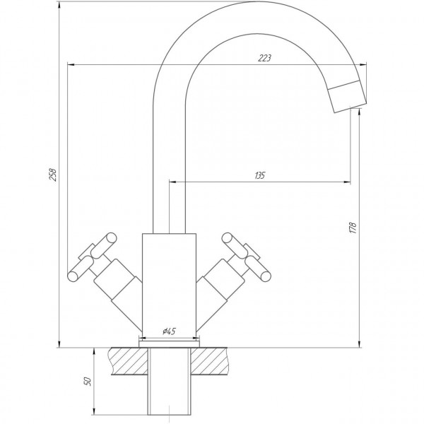 Змішувач для умивальника Globus Lux DUKAT SD4-101RS (000022963)