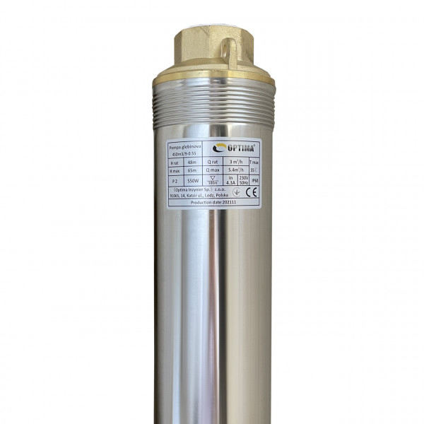 Насос скважинный с повышенной уст-тью к песку OPTIMA 4SDm3/ 9 0,55 кВт 65м + пульт+кабель 1,5м NEW (000023123)