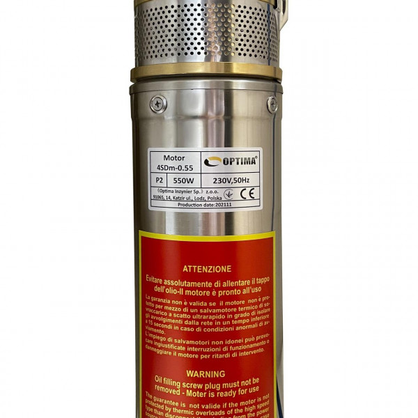 Насос скважинный с повышенной уст-тью к песку OPTIMA 4SDm3/ 9 0,55 кВт 65м + пульт+кабель 1,5м NEW (000023123)