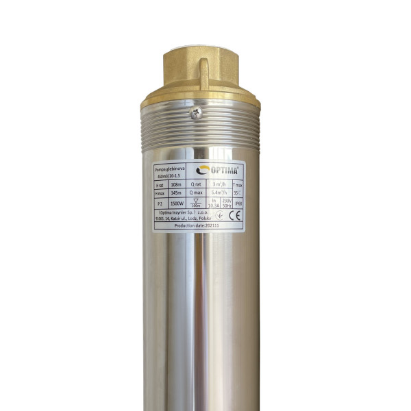 Насос скважинный с повышенной уст-тью к песку OPTIMA 4SDm3/20 1,5 кВт 145м, пульт + 75м кабель NEW (000023191)