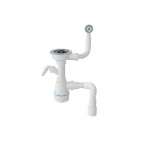 Сифон для мийки гранiт з круглим переливом (000021137)