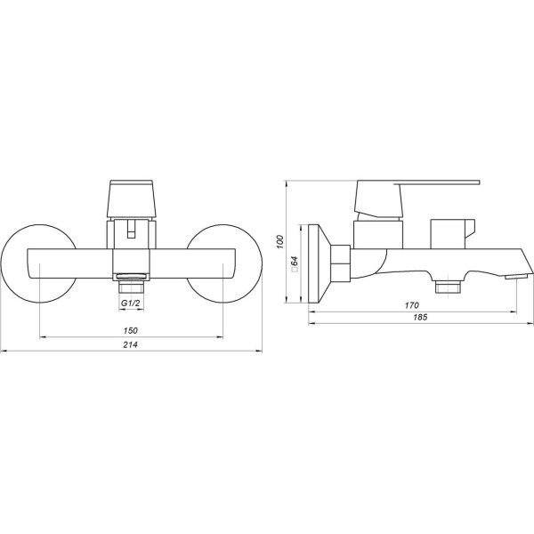 Змішувач для ванної Globus Lux Laguna GLA-0102NE-7-WHITE (000022562)