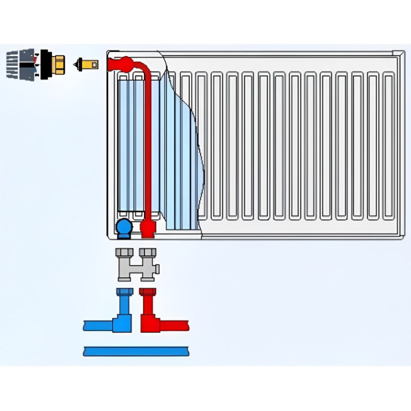 Клапан INNER под термоголовку М30x1,5 панельного радиатора OPTIMUM/KALITE 1/2″НР (в трубу) (000022029)