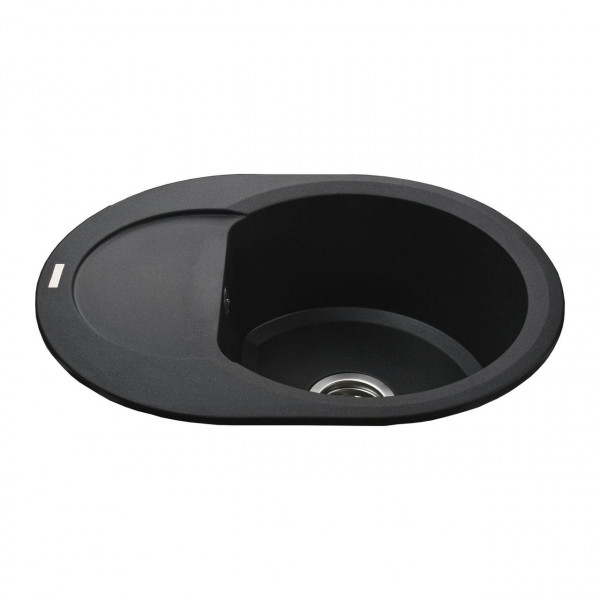 Гранитная мойка Globus Lux MORAINE черный металлик 600х470мм-А0001 (000022428)