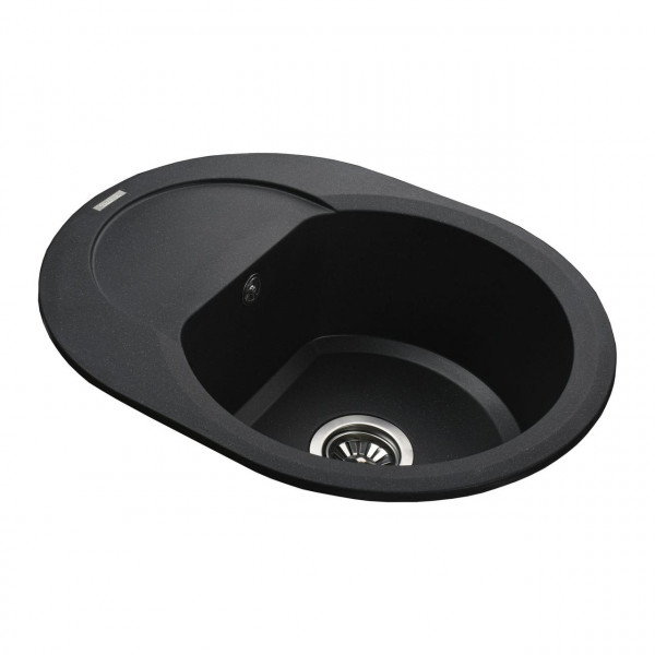 Гранитная мойка Globus Lux MORAINE черный металлик 600х470мм-А0001 (000022428)