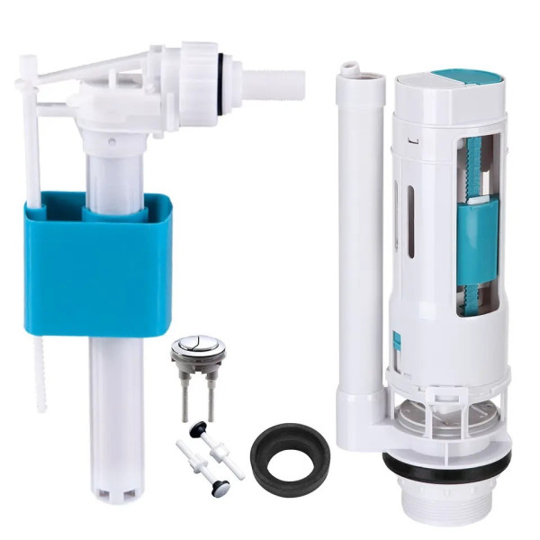 Комплект в сборе к бачку унитаза,сливной клапан,клапан заполнения, боковой (00287651)