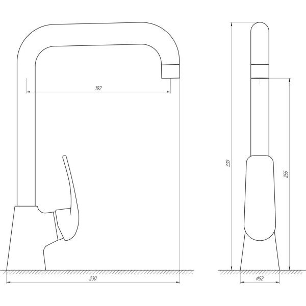 Смеситель для кухни Globus Lux Koln GLK-0203L-10-BB (000023156)