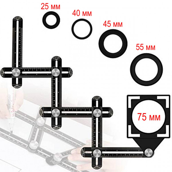 Шаблометр,шаблон для плитки,локатор для плитки,лінійка шабломер,шаблон для розмітки плитки (20015294) (98745588)