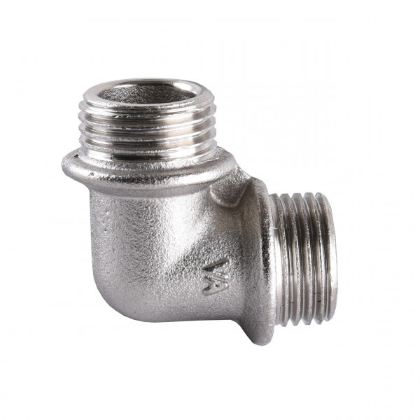 Кутник нікельований 1/2″ЗР х 1/2″ЗР штампований з буртом А0113А(нк) VA (000024874)