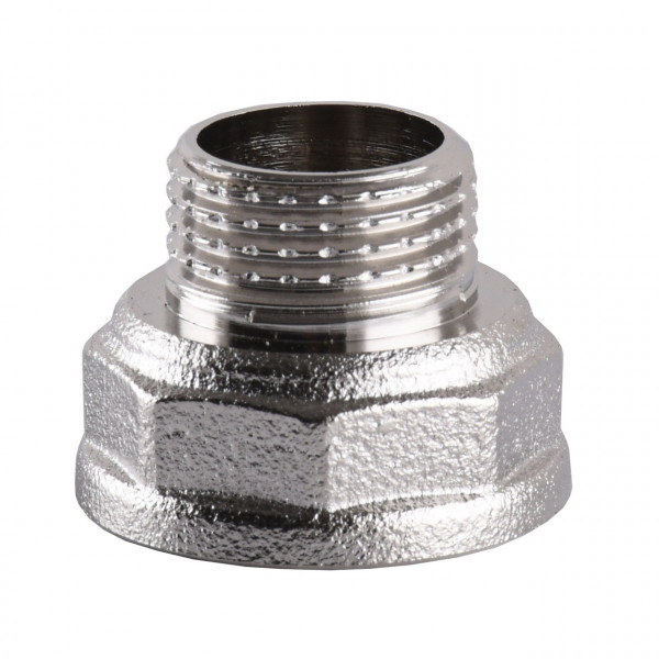 Перехідник редукційний нікельований 3/4″ВР х 1/2″ЗР штампований А0603А(нк) VA (000024888)