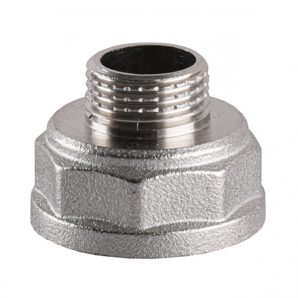 Перехідник редукційний нікельований 1 1/2″ВР х 1″ЗР штампований А0606А(нк) VA (000024892)