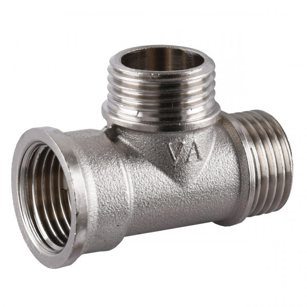 Трійник нікельований 1/2″ВР х 1/2″ЗР х 1/2″ЗР штампований А0204А(нк) VA (000024907)