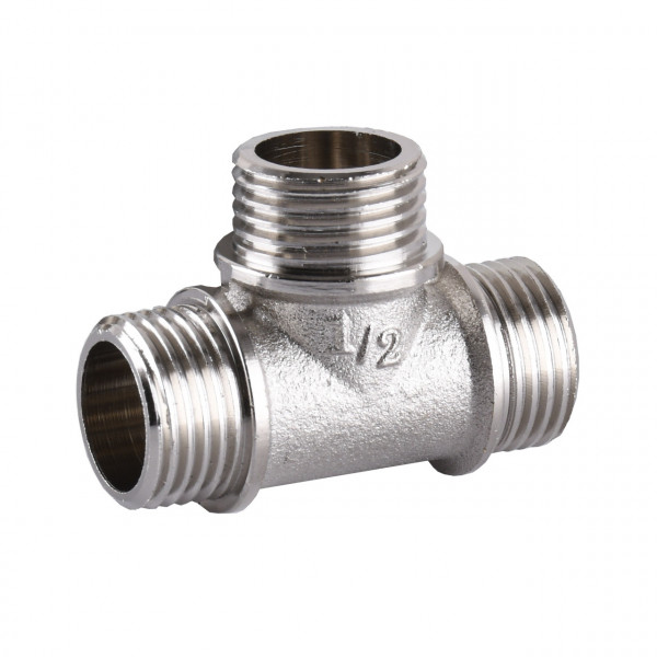 Трійник нікельований 1/2″ЗР х 1/2″ЗР х 1/2″ЗР штампований А0214А(нк) VA (000024913)