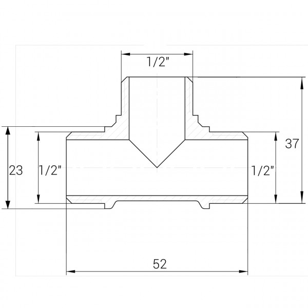 Трійник нікельований 1/2″ЗР х 1/2″ЗР х 1/2″ЗР штампований А0214А(нк) VA (000024913)
