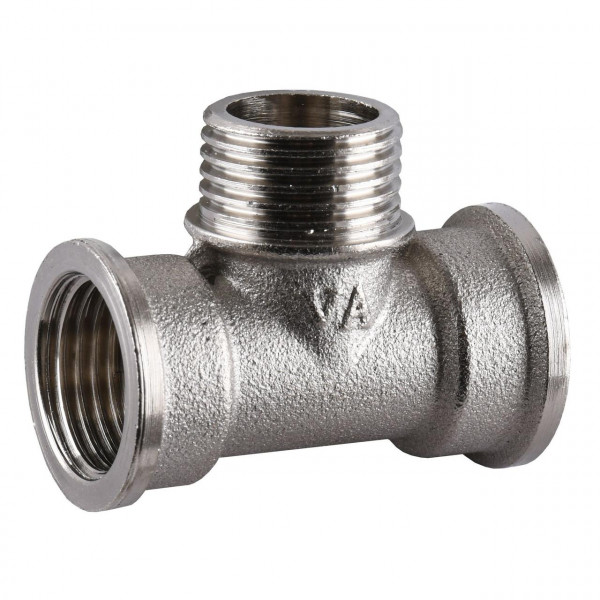 Трійник нікельований 1/2″ВР х 1/2″ЗР х 1/2″ВР штампований А0211А(нк) VA (000024920)