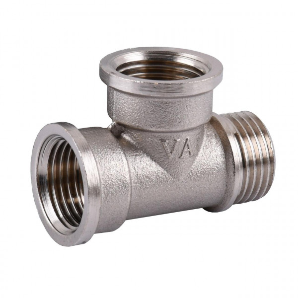 Трійник нікельований 1/2″ВР х 1/2″ВР х 1/2″ЗР штампований А0213А(нк) VA (000024975)