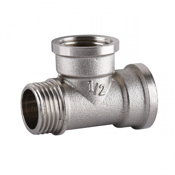 Трійник нікельований 1/2″ВР х 1/2″ВР х 1/2″ЗР штампований А0213А(нк) VA (000024975)