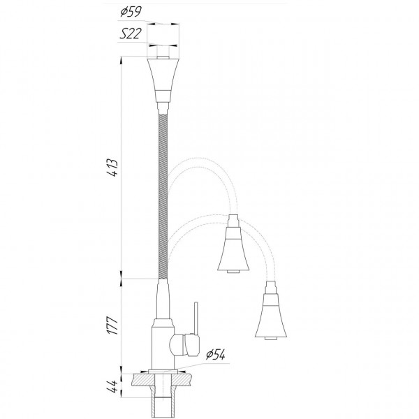 Смеситель для кухни DOMINO ELLIPSE DCC-203SM-A (000024469)