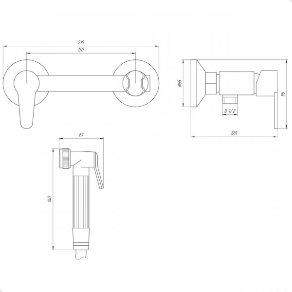 Смеситель гигиенический DOMINO PRESTIGE DPS-6-106MIX (000023005)