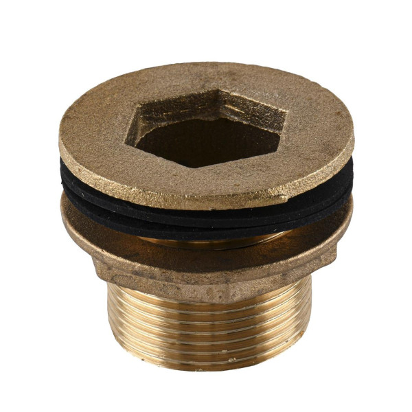 Врезка в бак Ø40 латунная 1 1/4″НР литейная 1714Б (000025016)