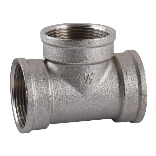 Тройник никелированный 1 1/2″ВР х 1 1/2″ВР х 1 1/2″ВР литейный A0207-1А(нк) VA (000025107)