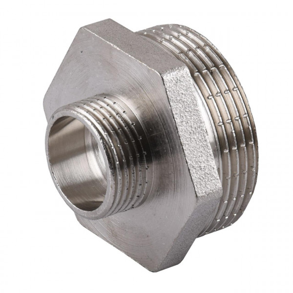 Ніпель редукційний нікельований 1 1/4″ЗР х 3/4″ЗР штампований А0593А(нк) VA (000025098)