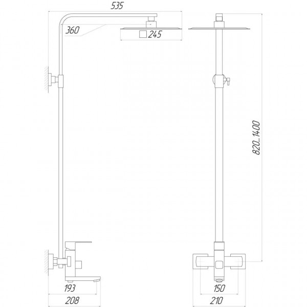 Душевая система Globus Lux SICILIA VAN-SBQ-SH-02-BB (000021186)