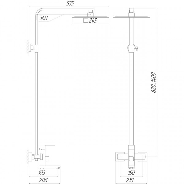 Душевая система Globus Lux SICILIA VAN-SBQ-SH-02-BB (000021186)