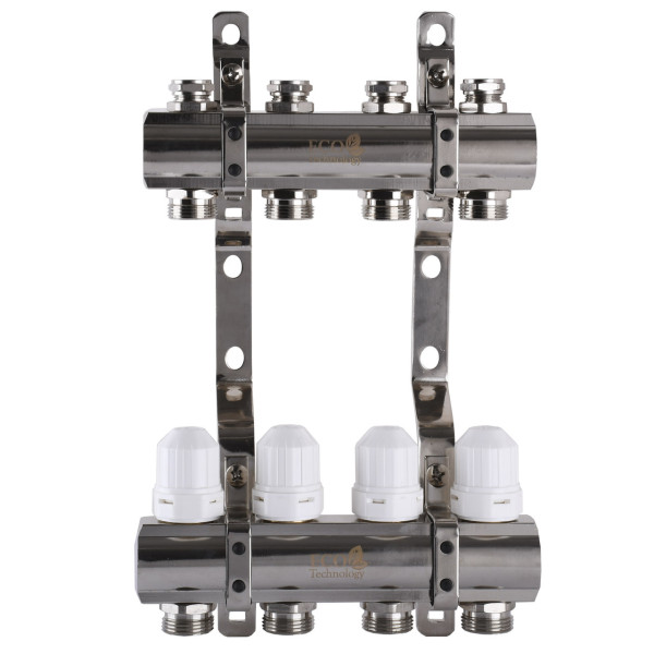 Коллектор с регуляторами и креплением ECO 001С 1″x4 (000008834)