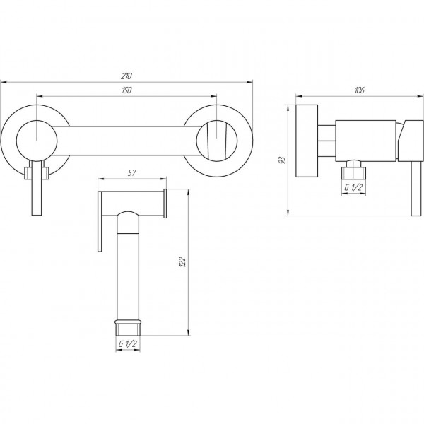 Смеситель гигиенический Globus Lux GLN-6CR-106MIX (000022015)