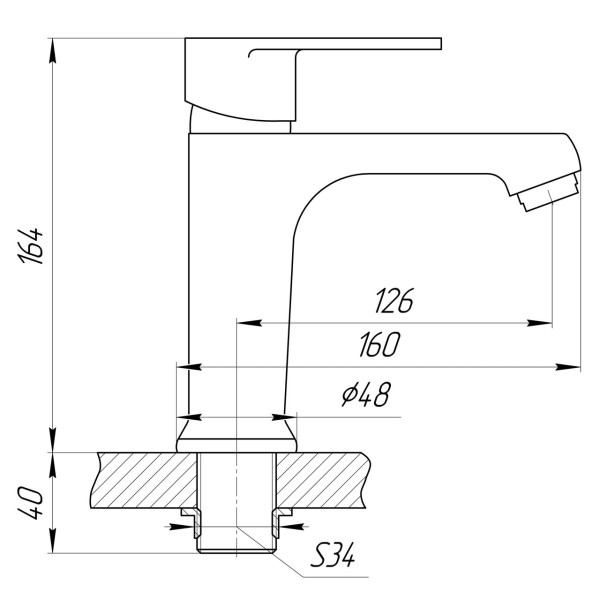 Змішувач для умивальника DOMINO ALICANTE DAA-401 (000024615)